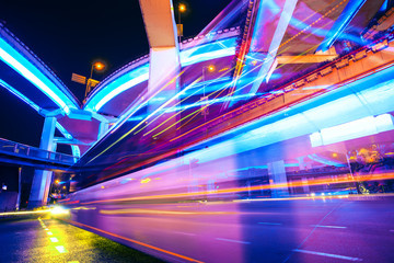 Fototapeta premium junction with light in shanghai