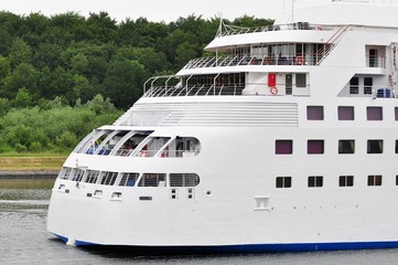 Heck von hinten Kreuzfahrtschiff