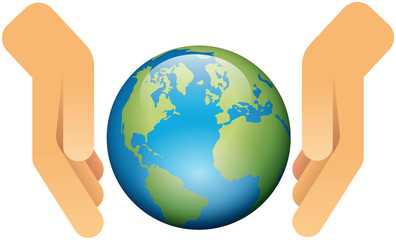 Hände mit Erdkugel