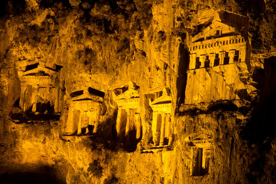 Kaunian Rock Tombs From Dalyan, Ortaca, Turkey