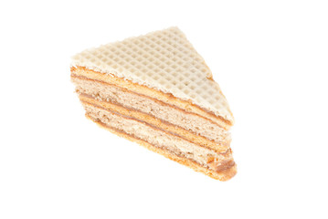 Delicious cake on a white background
