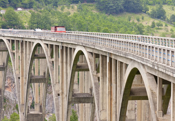 Bridge on Tara river in Durdevica, Montenegro.