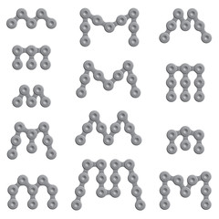 Abstract Letter M - Chain Sign Set