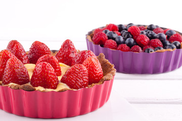 raspberry,blueberry and strawberry tarts
