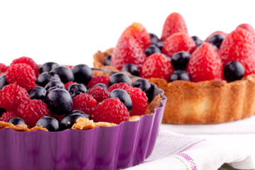 strawberry,blueberry and raspberry tarts