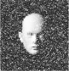 3d digital face created from lettering