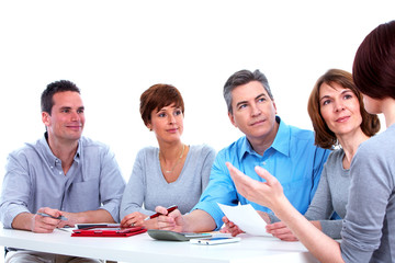 Group of business people working.