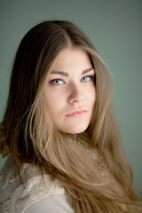 Naklejka premium Portrait of young beautiful woman