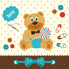 Fototapeta na wymiar teddy bear with candy