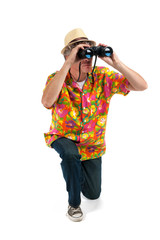 Tourist with binocular