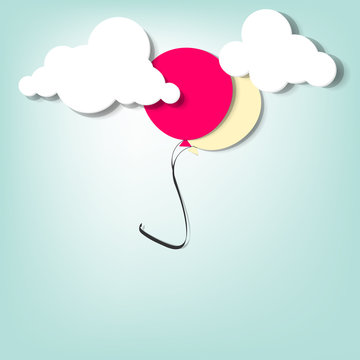 Fototapeta balon w chmurach