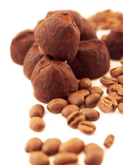 chocolate truffles with coffee