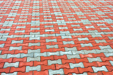Red and grey paving stones