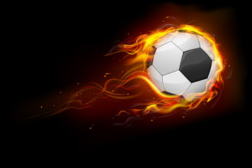 Obraz premium Fiery Soccer Ball