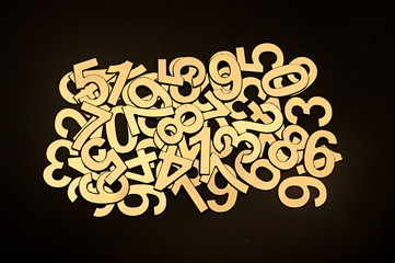 pile random numbers on black background
