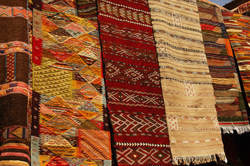 Moroccan Carpets in a street shop souk - 45255025