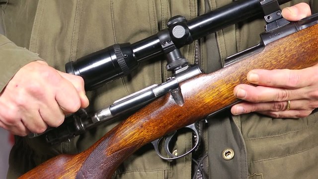 Reloading a rifle - slow motion