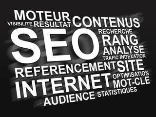 SEO ecommerce nuage de mots - référencement