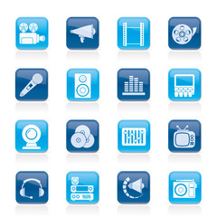 Audio and video icons - vector icon set