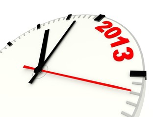 Clock with 2013 New Year sign