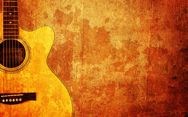 guitar on old  wall