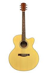 Naklejka premium acoustic guitar isolated on the white background