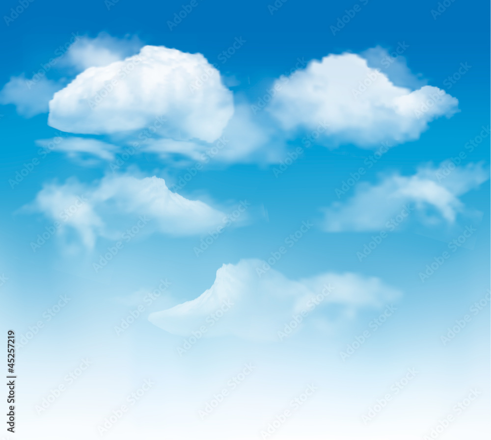 Poster Sky background with clouds. Vector.
