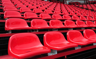 Fototapeta premium regular red seats in a stadium