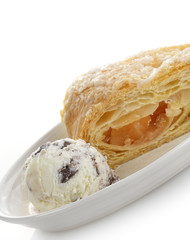 Ice Cream And Apple Strudel