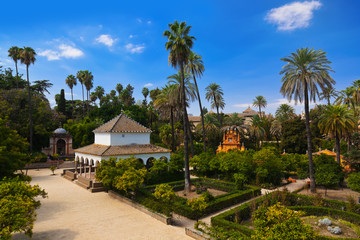 Real Alcazar Gardens in Seville Spain