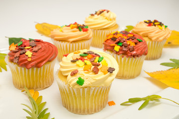 Autumn decoration cupcake