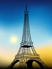 Papier Peint photo Lavable Illustration Paris Tour Eiffel, illustration vectorielle
