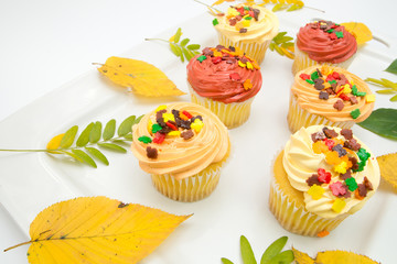 Autumn decoration cupcake