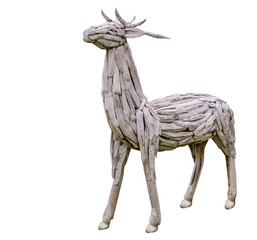 Reindeer antlers made from wood