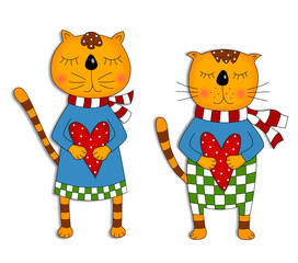 Cats. Valentine's day greeting card