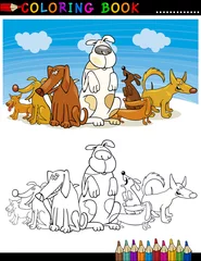 Möbelaufkleber Cartoon-Hunde für Malbuch oder Seite © Igor Zakowski