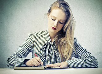Blonde Beauty Writing