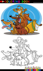 Cartoon Dogs for Coloring Book or Page