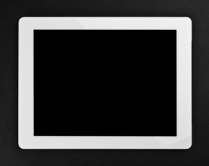 Tablet pc on black background