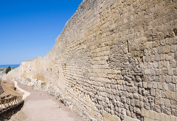 Fortified walls. Tarquinia. Lazio. Italy.