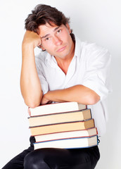 Young man with books