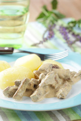 Beef Stroganoff with potato
