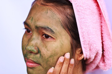 Spa Mud Mask on the woman's face