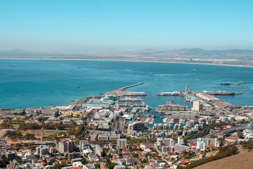Naklejka na ściany i meble View of Cape Town Harbor