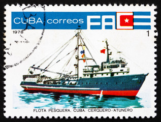 Postage stamp Cuba 1978 Tuna Boat, Tuna Industry