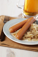 Sausages with Bavarian kraut