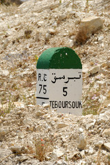 borne kilométrique de teboursouk