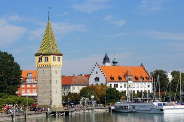 Obraz premium Promenade mit Mangturm in Lindau