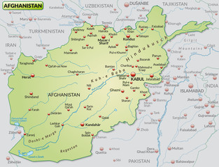 Übersichtskarte von Afghanistan und Nachbarländern