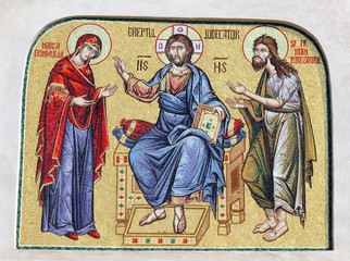 Obraz na płótnie Canvas fragment mozaiki z fasady katedry rumuńskiego